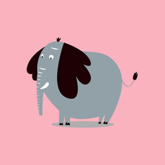 Naklejka premium Cute wild elephant cartoon illustration