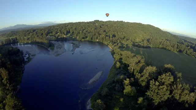 Nature Aerial Adventure in Hot Air Balloon Over River