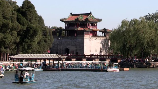 Historic Building at Kunming Lake near Summer Palace in Beijing, China.