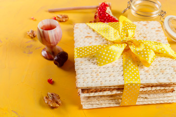 traditional Jewish kosher matzo for Easter pesah