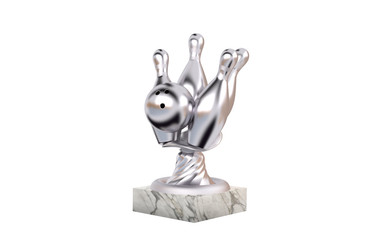Bowling Silver Trophy with Marble Base