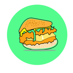 vector illustration of hamburger