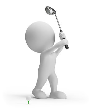 3d person with golf club