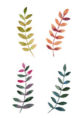 飾り用　葉っぱ　水彩イラスト