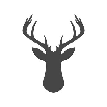 Silhouette head deer, Deer head illustration vector