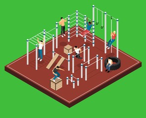 Athletic Field Isometric Illustration
