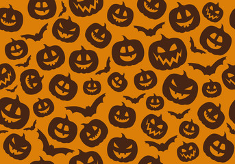 Texture with pumpkins - Halloween concept. Vector.