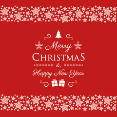 Decorative Christmas text with ornaments. Vector.