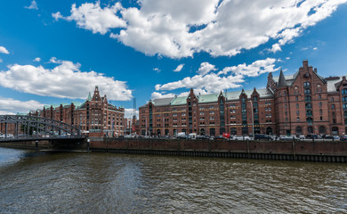 Naklejka premium Dzielnica magazynowa w Hamburgu (Speicherstadt), Niemcy.