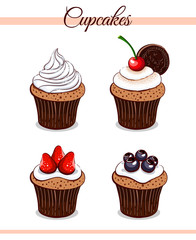 Cartoon Cupcakes Set