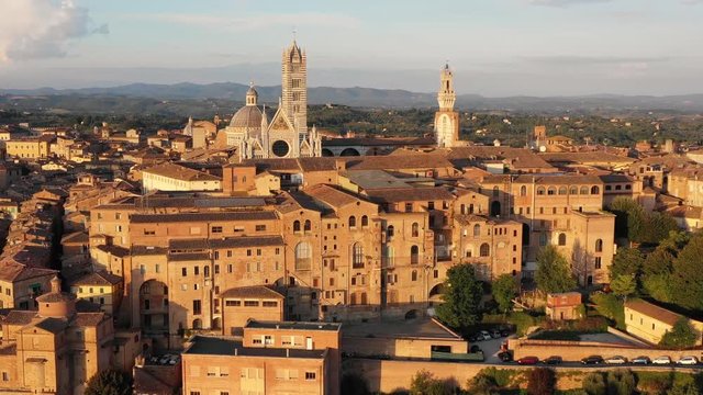 Aerial Skyline of Siena, Italy