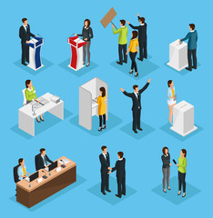 Isometric People Election Set