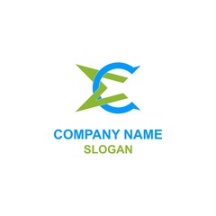 Fototapeta premium EC letter initial logo.