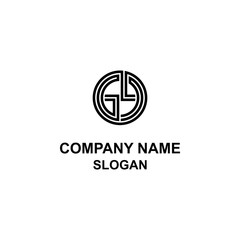 Obraz premium Logo początkowe koło litery GL.