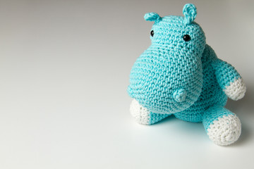 Cute hippopotamus doll - Light blue amigurumi