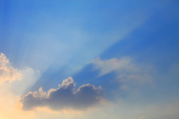 Beautiful sun ray through the cloud