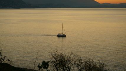 small ship in at sunrise #5