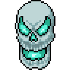 vector pixel art evil skull