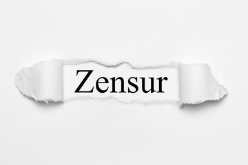 Zensur auf weißen gerissenen Papier