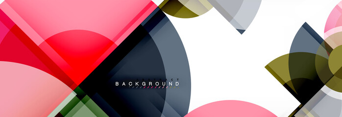 Abstract background - multicolored circles, trendy minimal geometric design