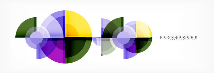 Obraz premium Abstract background - multicolored circles, trendy minimal geometric design