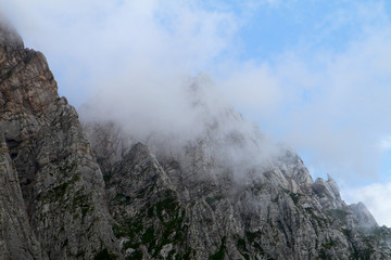 fantastic natural landscape photo of mountain summit in the skys