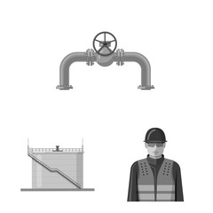 Isolated object of oil and gas sign. Set of oil and petrol stock symbol for web.