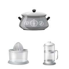 Vector design of kitchen and cook icon. Set of kitchen and appliance stock symbol for web.