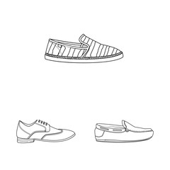 Isolated object of man and foot sign. Set of man and wear stock symbol for web.