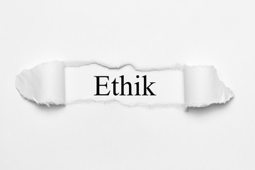 Ethik auf weißen gerissenen Papier
