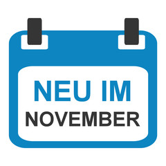 Kalender Icon zeigt: Neu im November