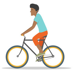 Young African American ride asport bike
