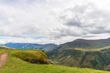 Fototapeta na wymiar Beautiful landscapes with high mountains of Georgia