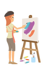 young artist working on painting