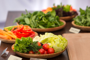 Snacks on served banquet table