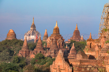 Buddha temple in the sunset dawn