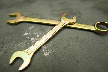 Repair modern tools on stone background top