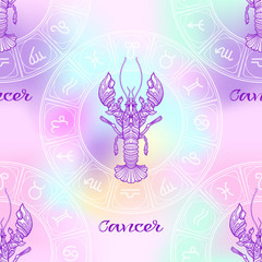 Fototapeta na wymiar Seamless pattern with zodiac sign
