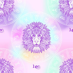 Seamless pattern with zodiac sign