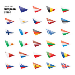 flags of the european union. Vector illustration.