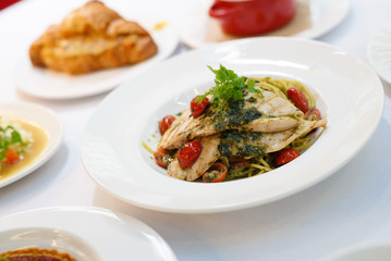 Food photography close up of vibrant gourmet meals