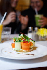 Food photography close up of vibrant gourmet meals