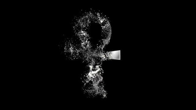 Egyptian Ankh Religious symbol Animation, Particle Animation of Religious Egyptian Ankh Icon.