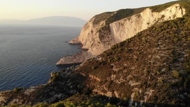 Shipwreck Beach also known as Navagio Beach or Shipwreck Cove, located in Zante, Zakynthos island in Greece. Drone footage is from DJI Mavic Air shot during the day and golden hour and sunset.