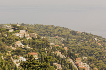 Panoramic view of the gulf of Cabbé Cap Martin and Montecarlo Principality of Monaco