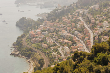Fototapeta premium Panoramic view of the gulf of Cabbé Cap Martin and Montecarlo Principality of Monaco
