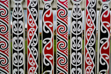 Maori fence post, Rotorua, New Zealand 