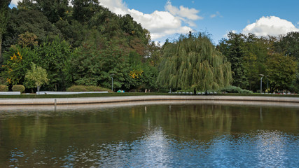 Trees and gardens at South Park in city of Sofia, Bulgaria