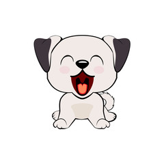 puppy character with open mouth, cute funny terrier vector illustration