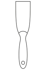 Line art black and white narrow metal spatula
